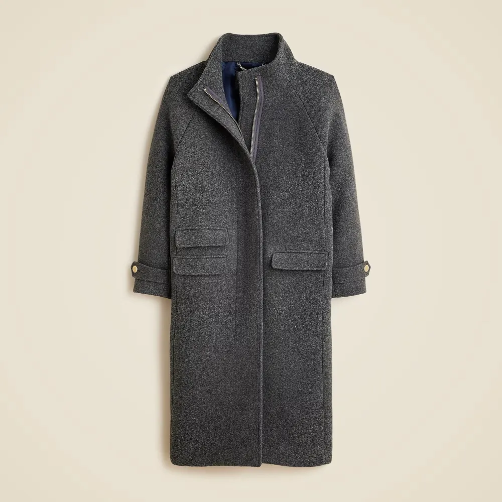 Stadium-Cloth Wool Blend Long Coats