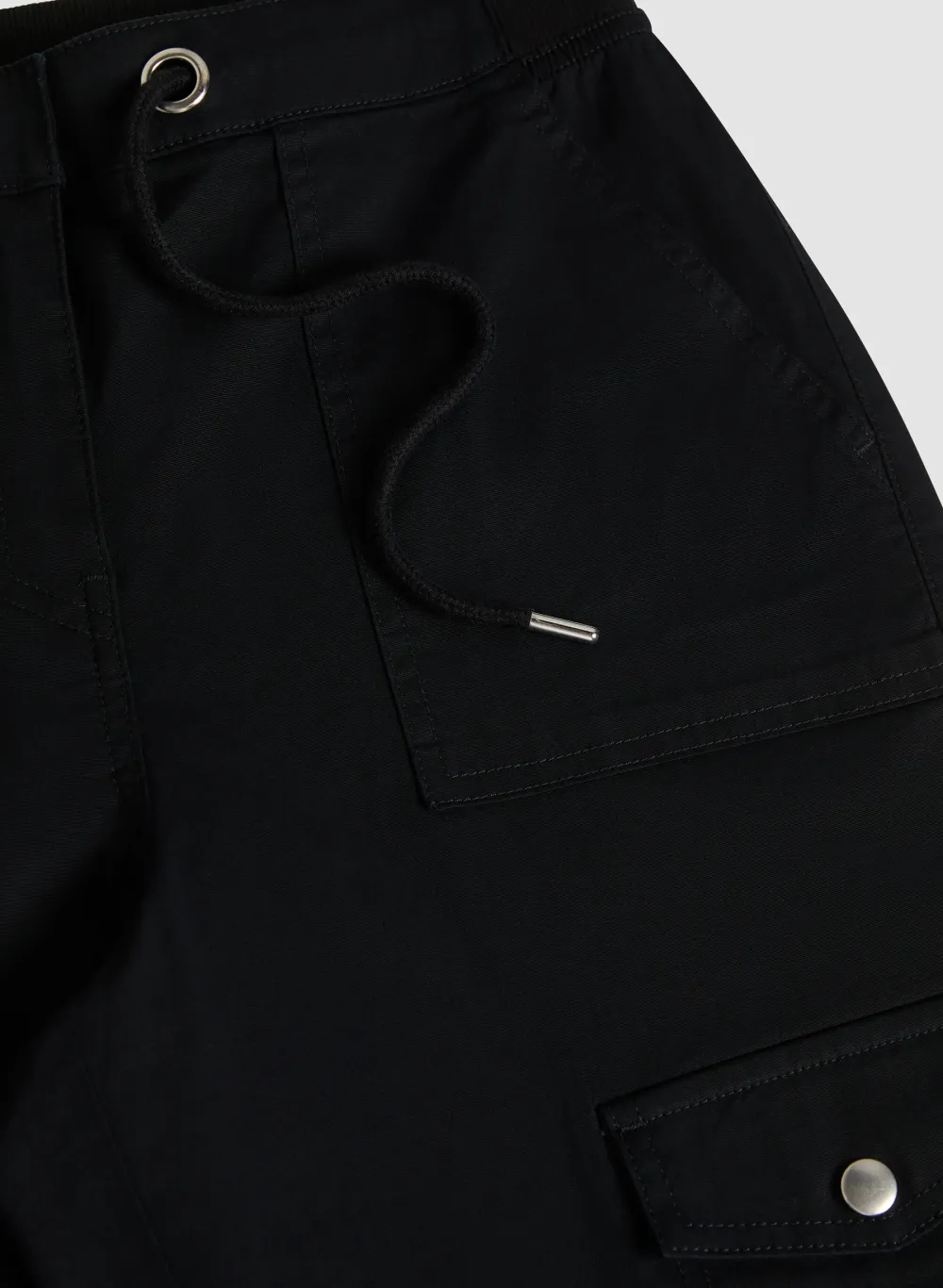 Drawstring Waist Three-Quarter Length Pants