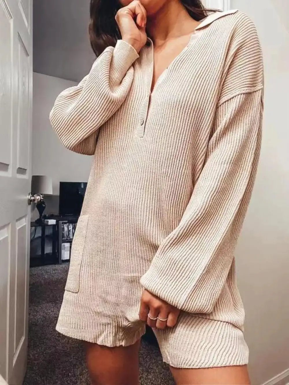 Easygoing Knit Ribbed Romper