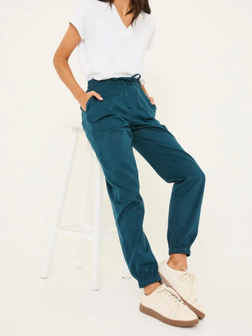 Lyme Teal Blue Cuffed Joggers