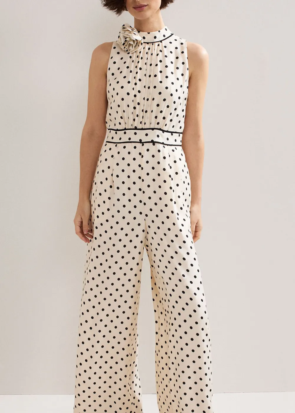 French Romantic Polka Dot Women's Jumpsuit