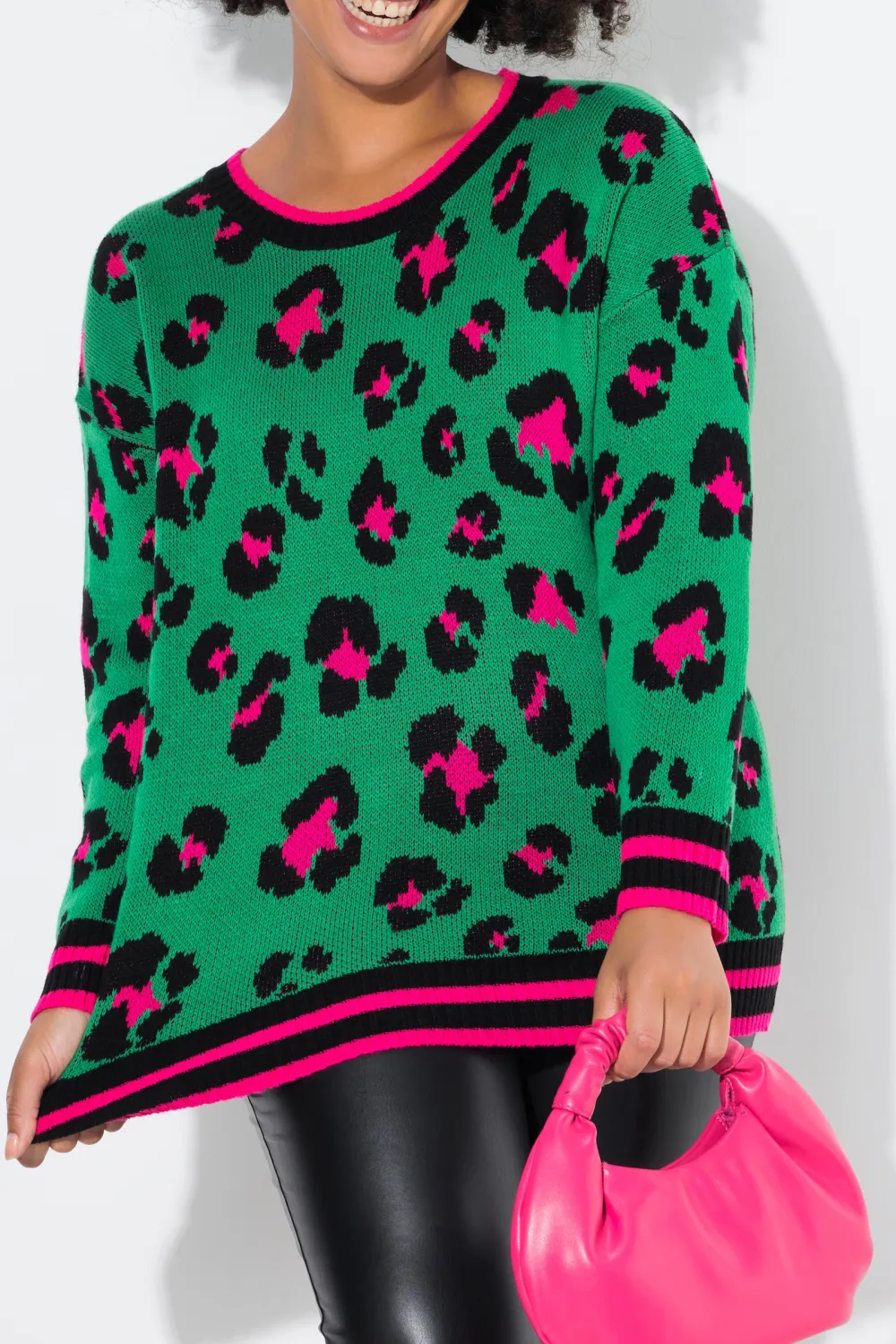 Color Blocking Round Neck Sweater