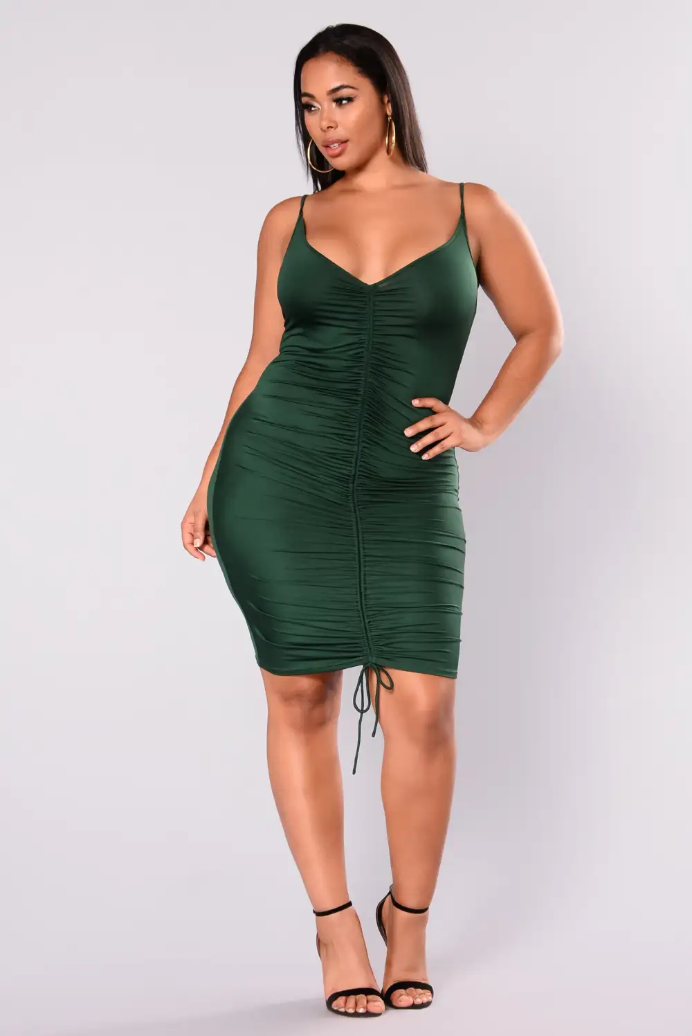 Shanghai Ruched Dress - Hunter Green