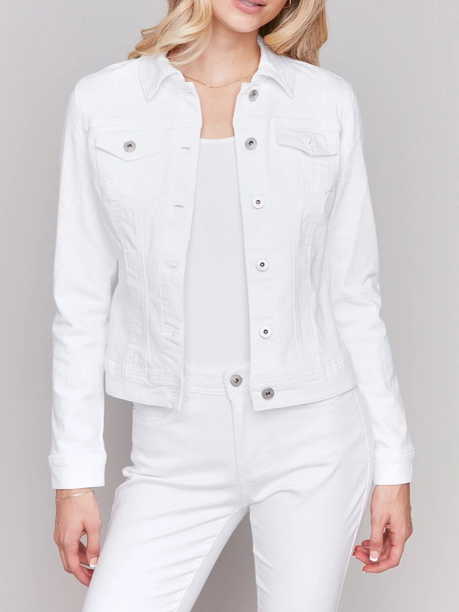 Trendy Stiff Cotton Denim Jacket