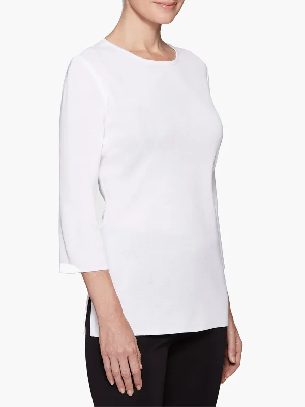 Three Quarter Sleeve Solid Color Tunic