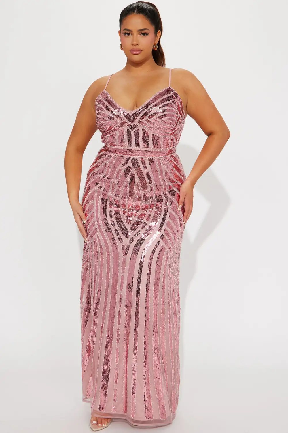 Celine Sequin Gown - Pink