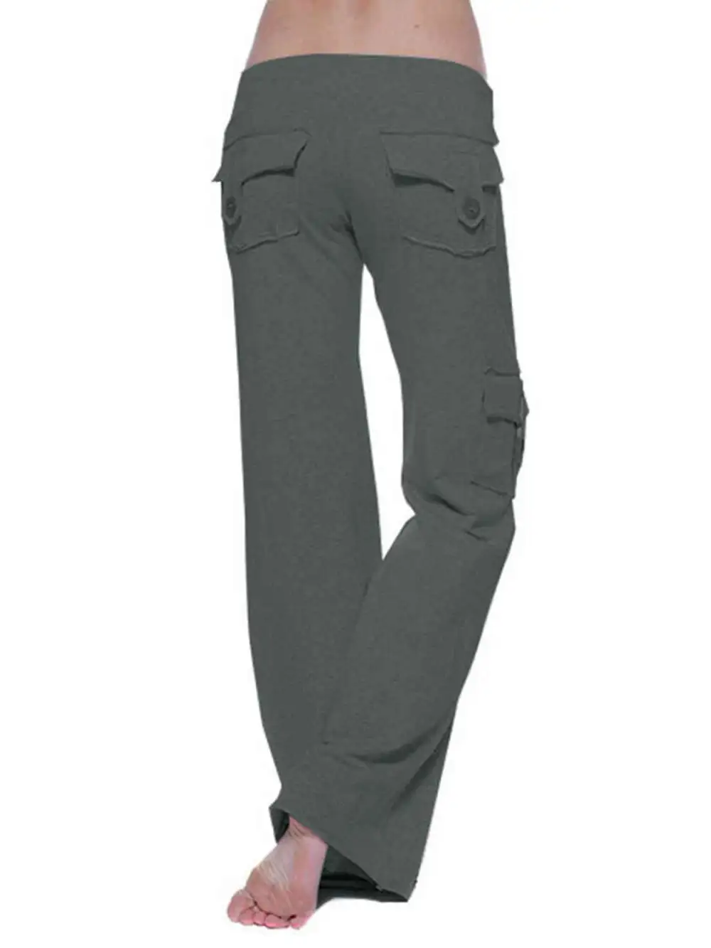 Mid Waist Pants With Pocket