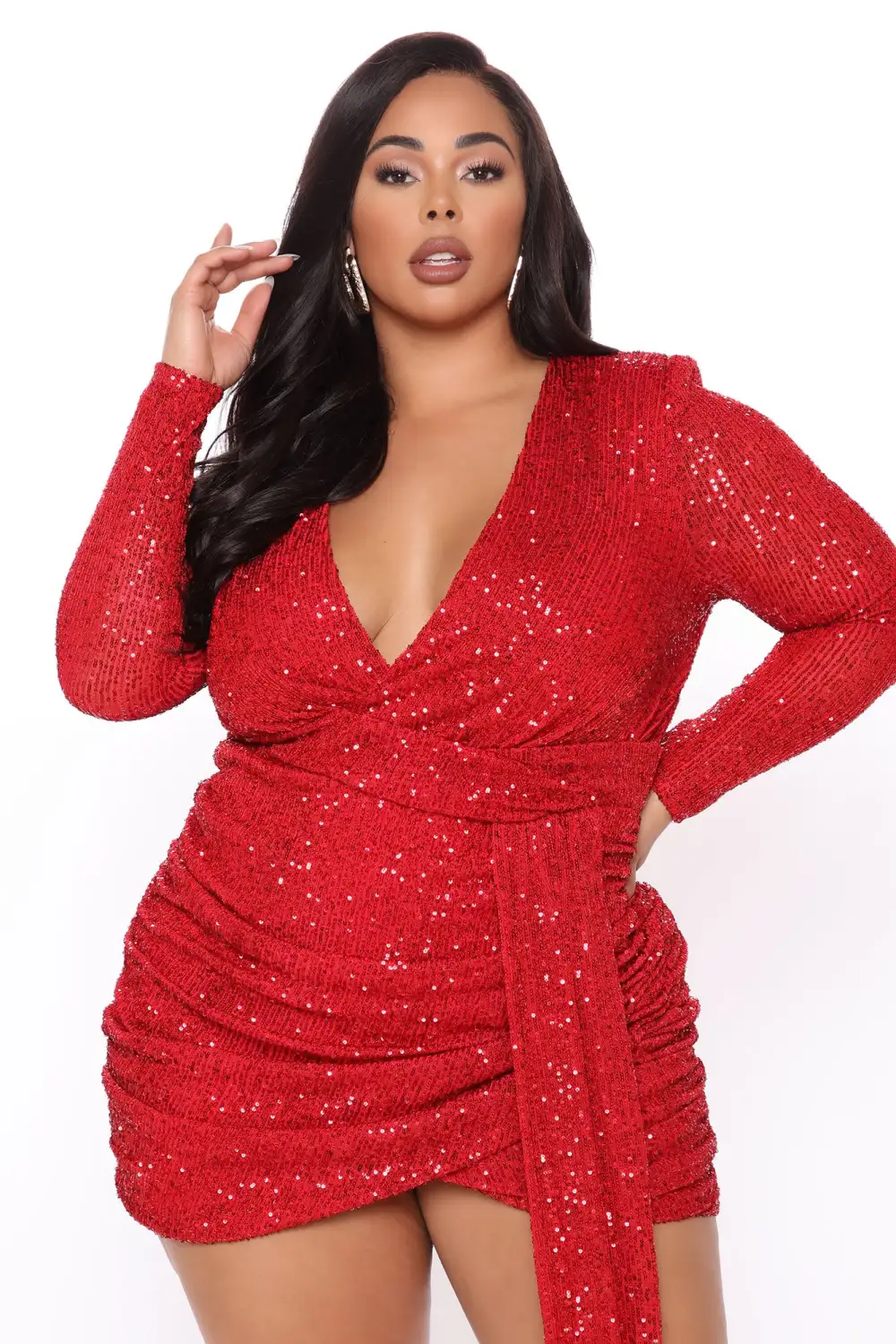 Center Stage Sequin Mini Dress - Red