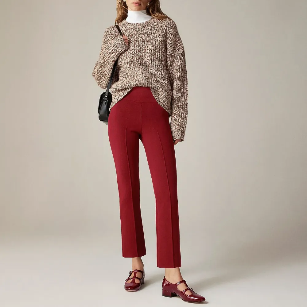 High-Rise Pintuck Straight Leg Pants