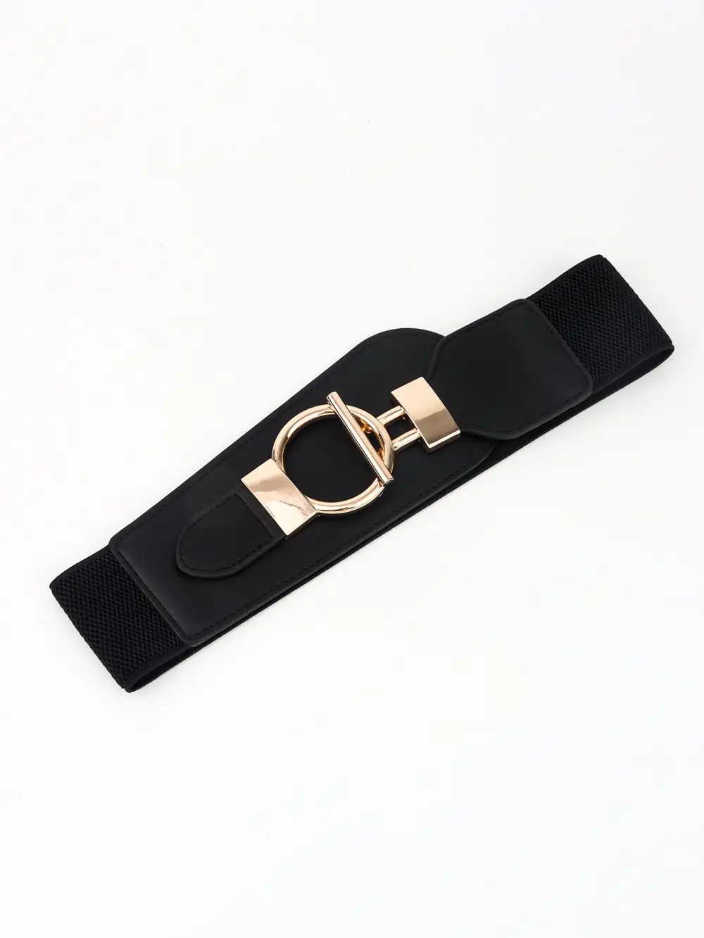 Wide Buckle Stretch Belt