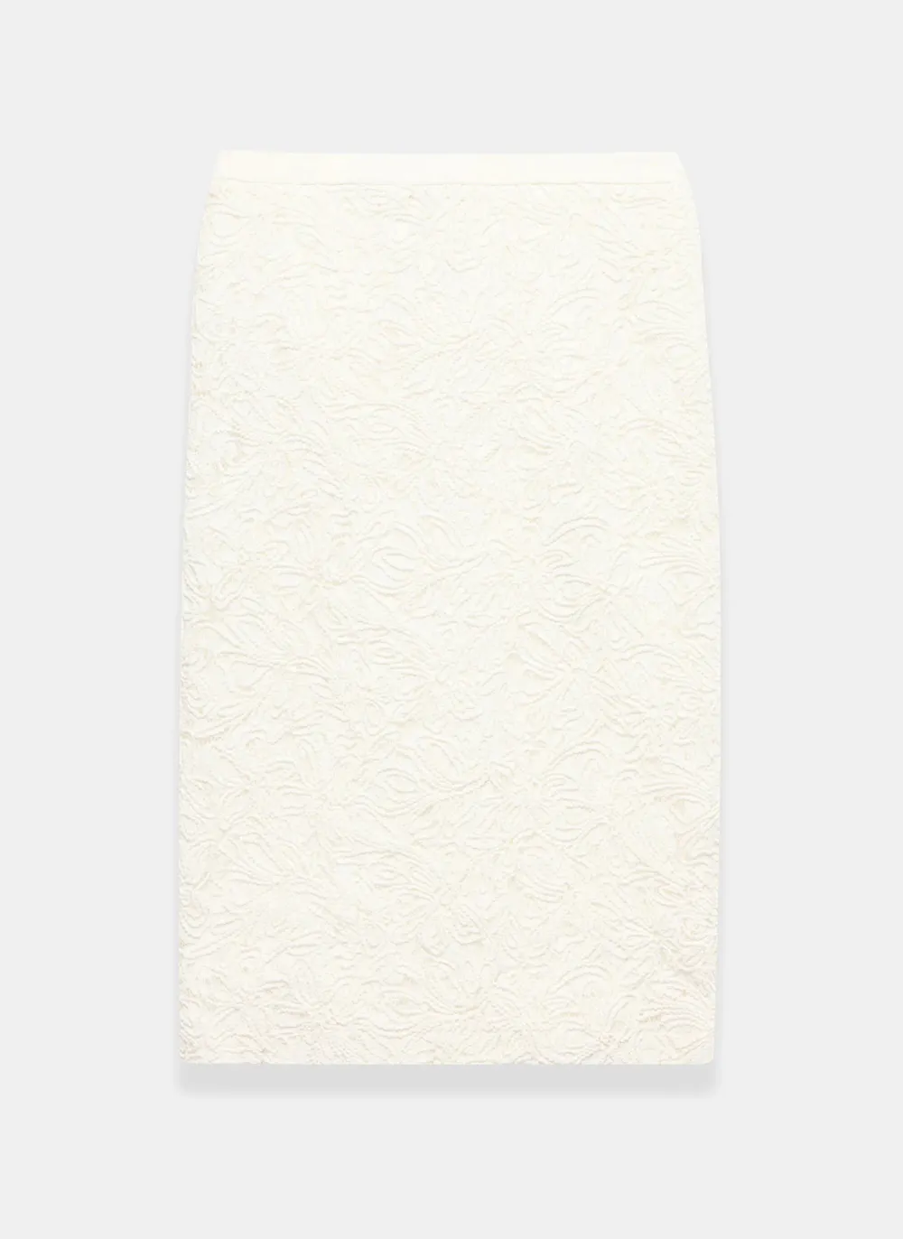 Casual Style Cream Lace Pencil Skirt