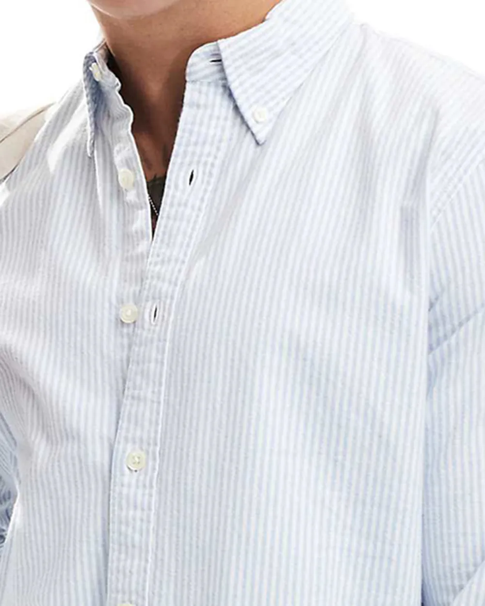 Stripe Oxford Shirt In Light Blue