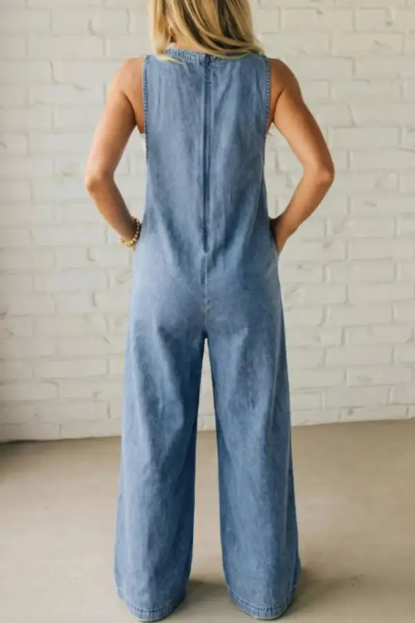 Denim Wide Leg Jumpsuit