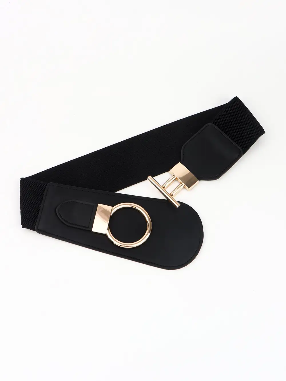 Wide Buckle Stretch Belt
