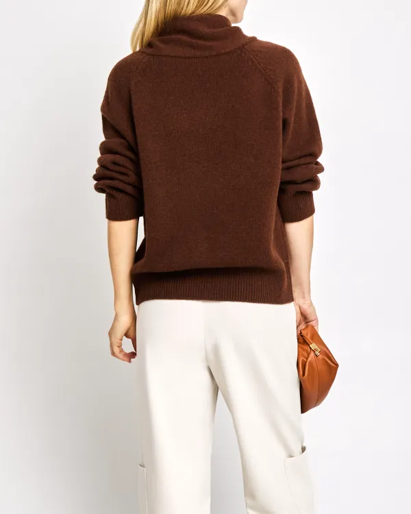 Coffee Chunky Turtleneck Knit Sweater
