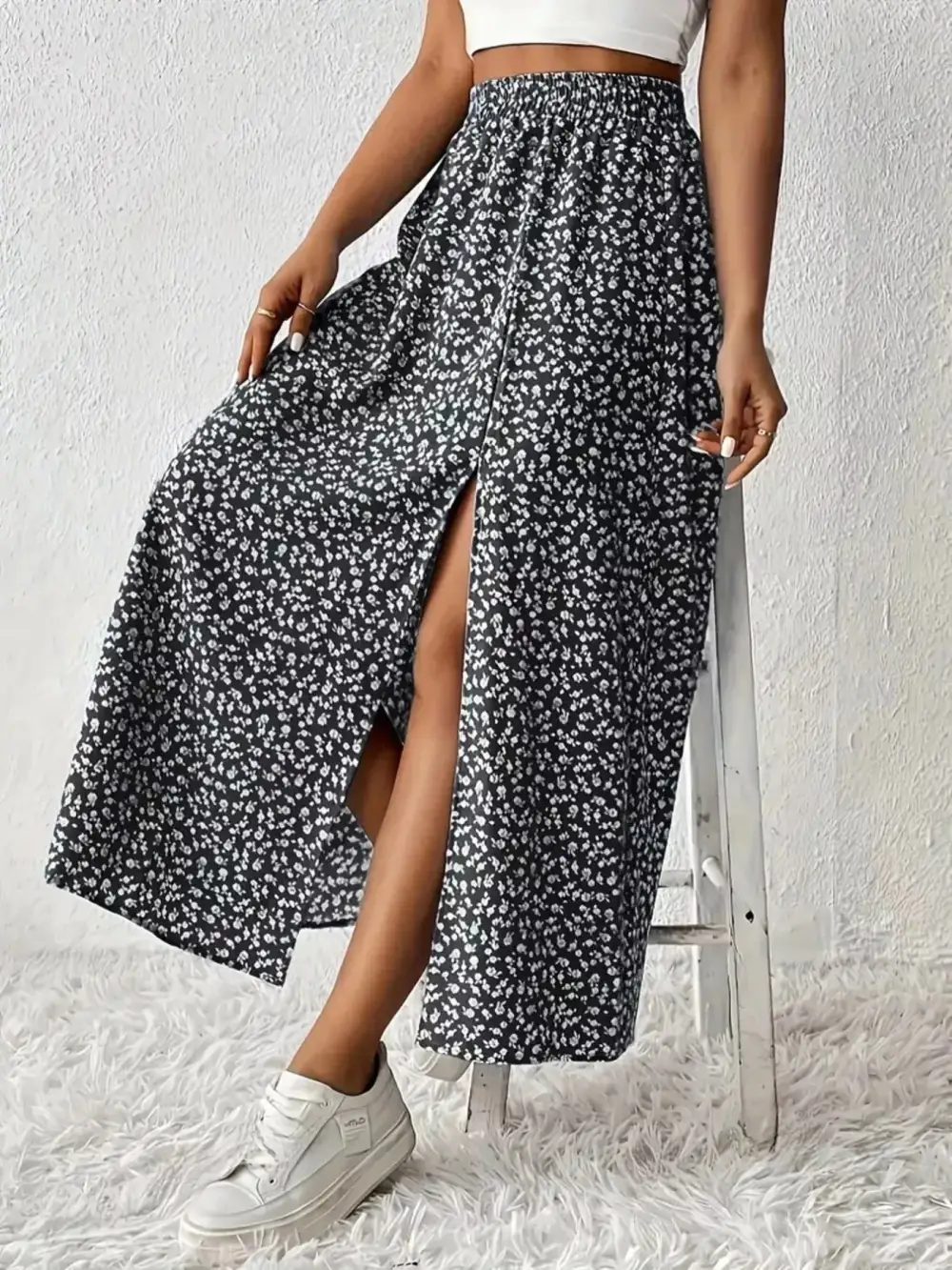 Slit Printed Ease So Skirt