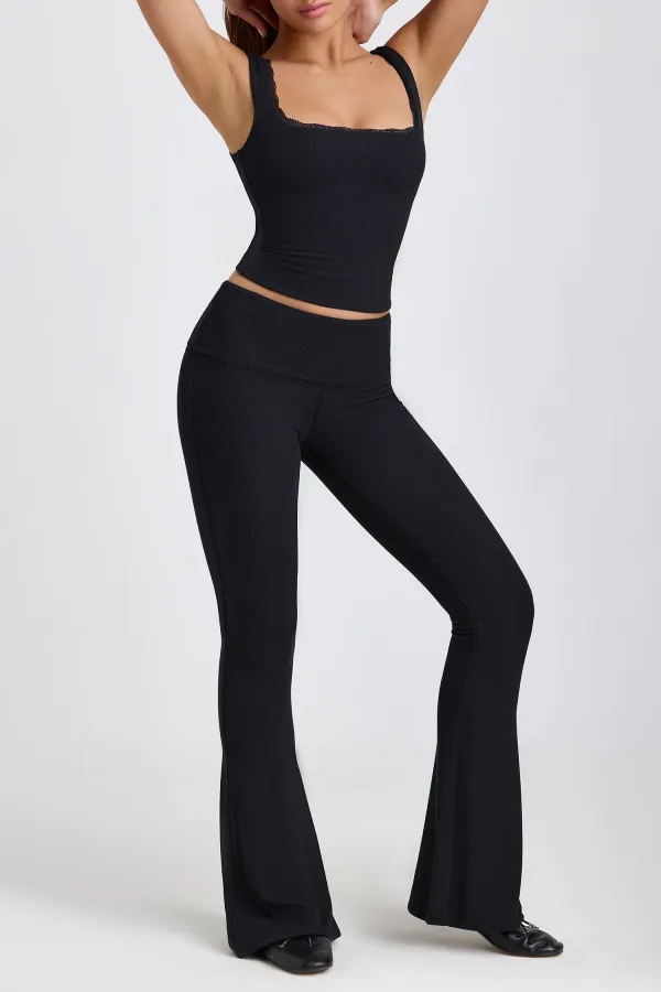 Comfortable Stretch Lace Trim Women's Trousers