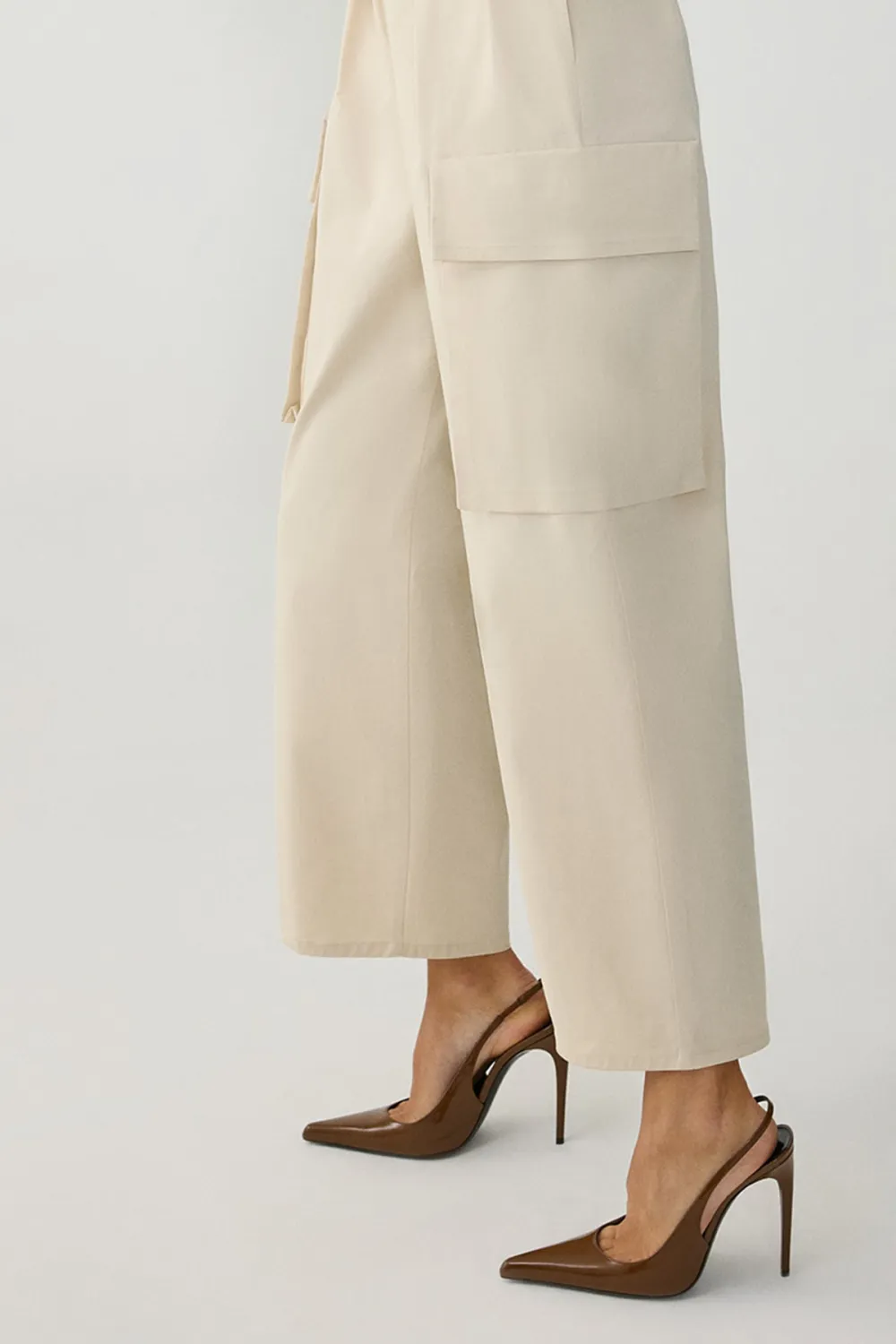 Long Sleeve Jumpsuit-Beige