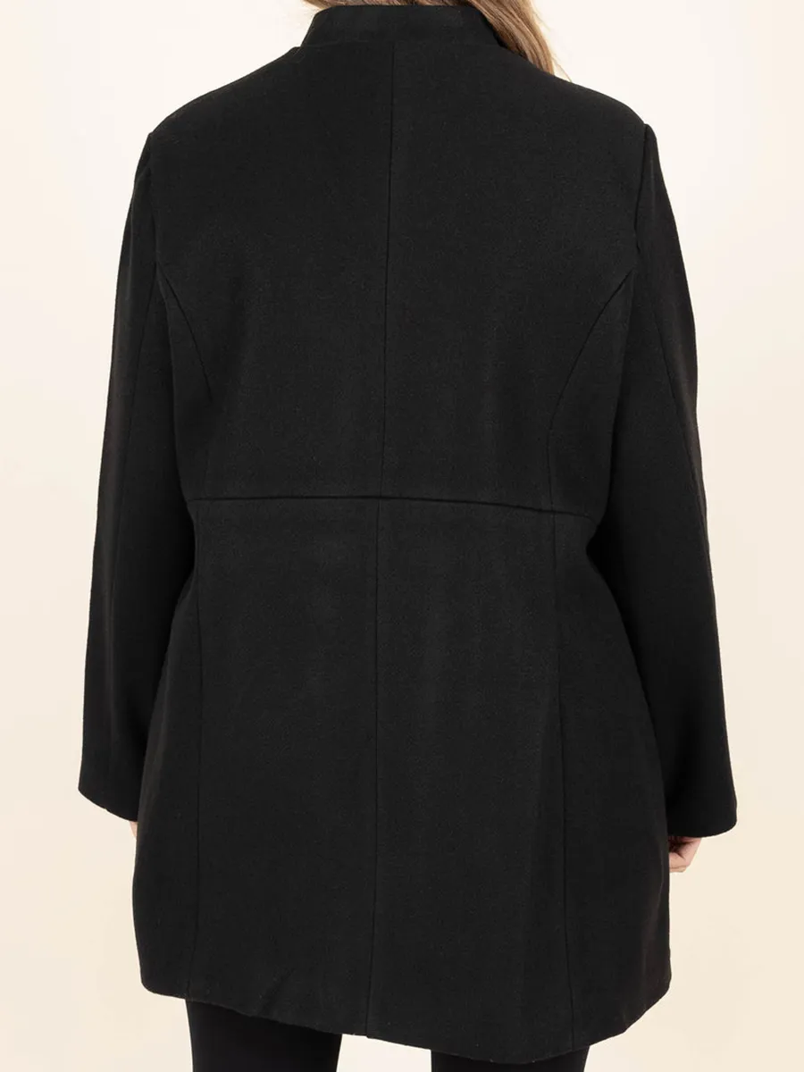 Black Double Breasted Split Design Jacket