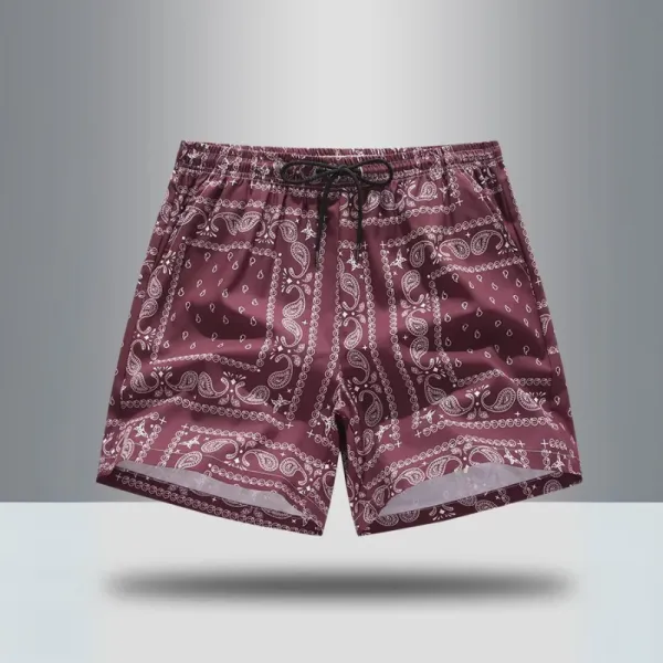 Men's Paisley Print Athletic Shorts