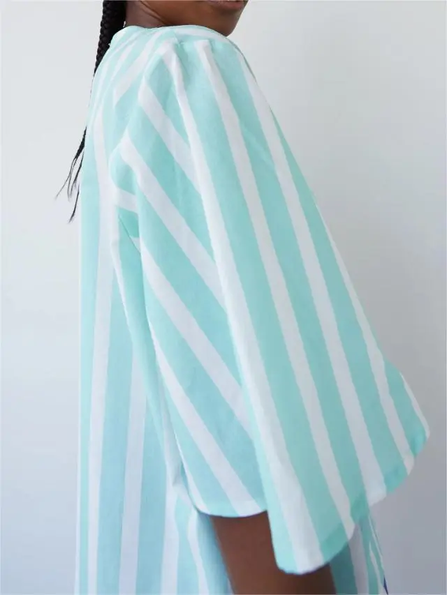 BLUE STRIPED BLOUSE