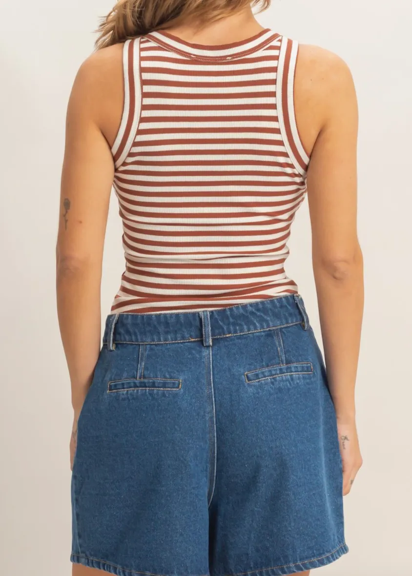 Brick Striped Racerback Top