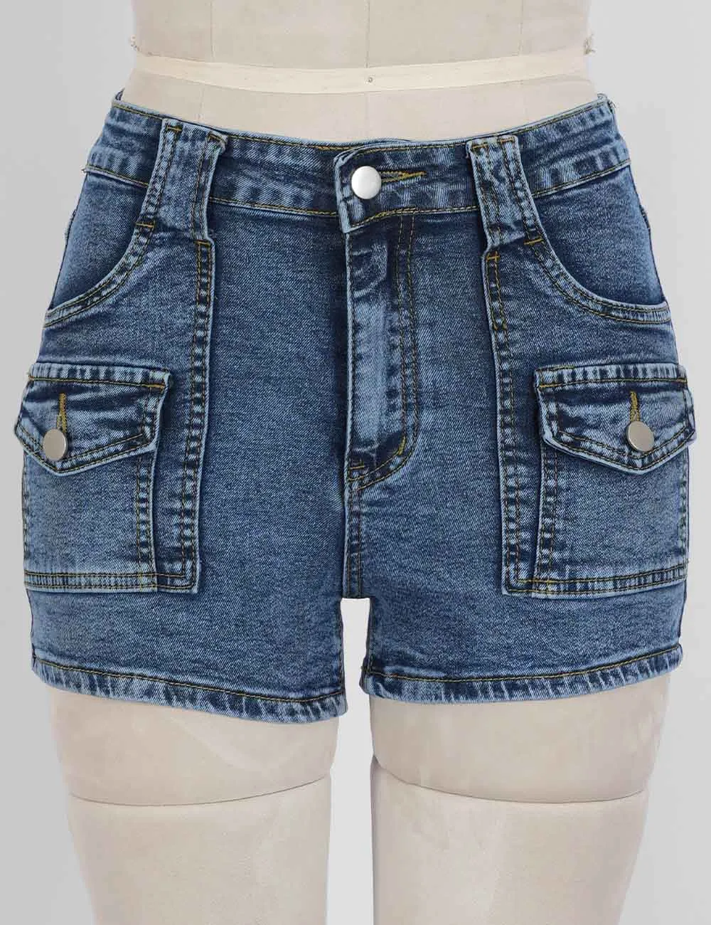 Cargo Pocket Denim Shorts