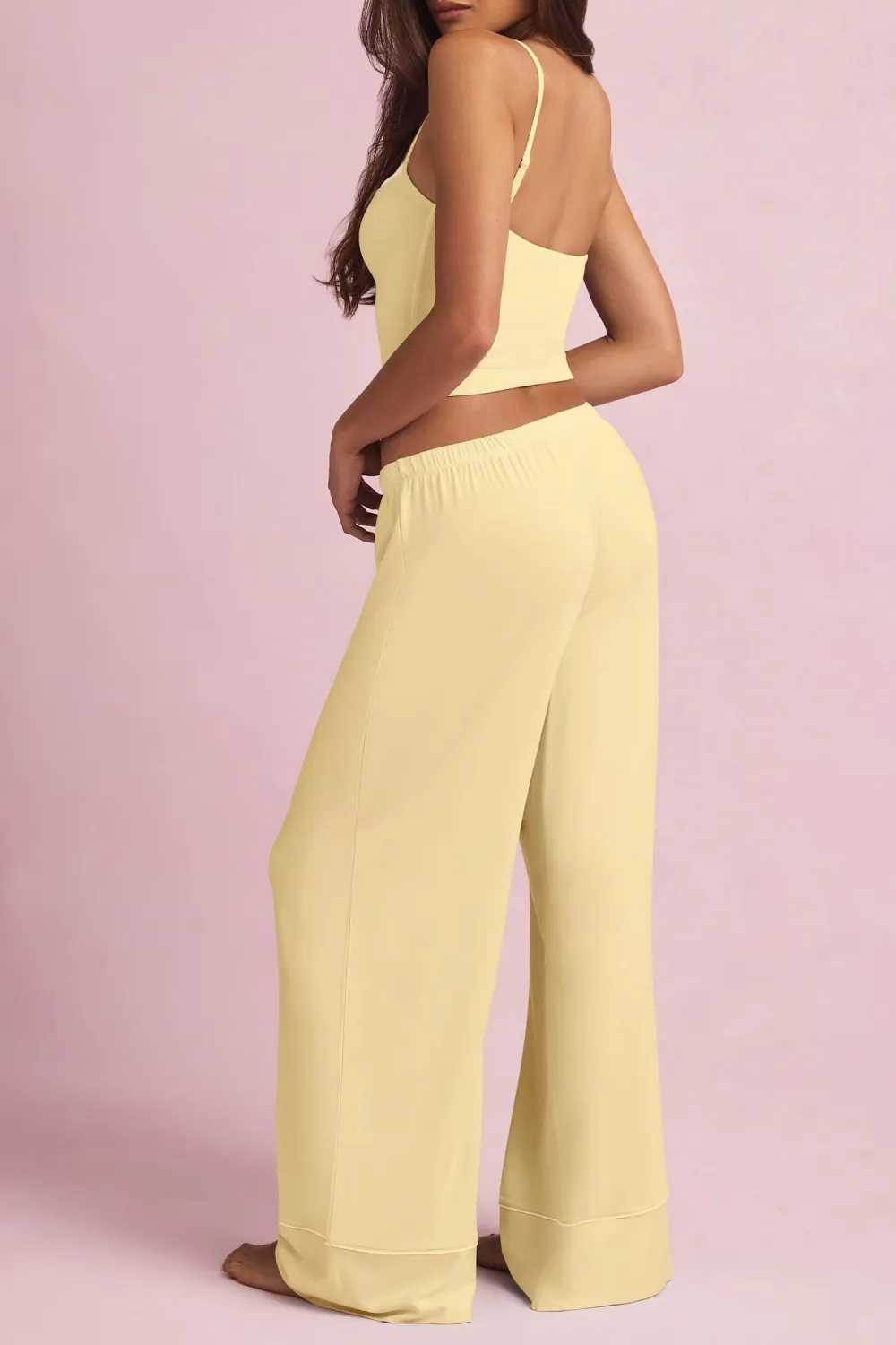 Relaxed Fit Elastic Waist Loose Trousers