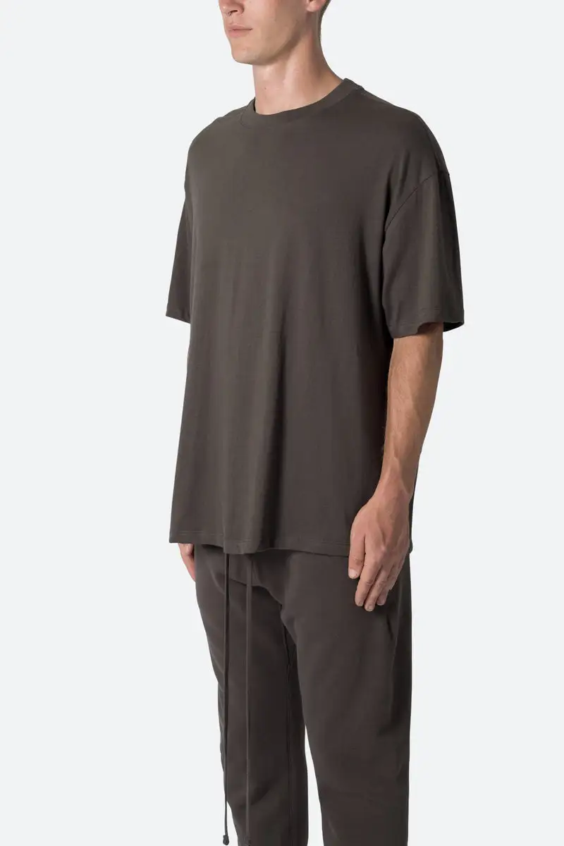 BROWN OVERSIZED CREW NECK T-SHIRT