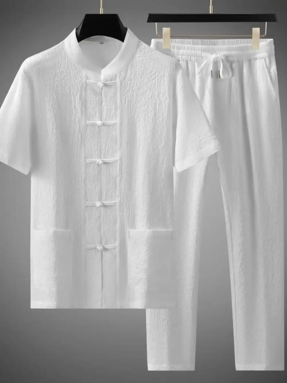 Everyday Button Up Short Sleeve Top and Pants Set