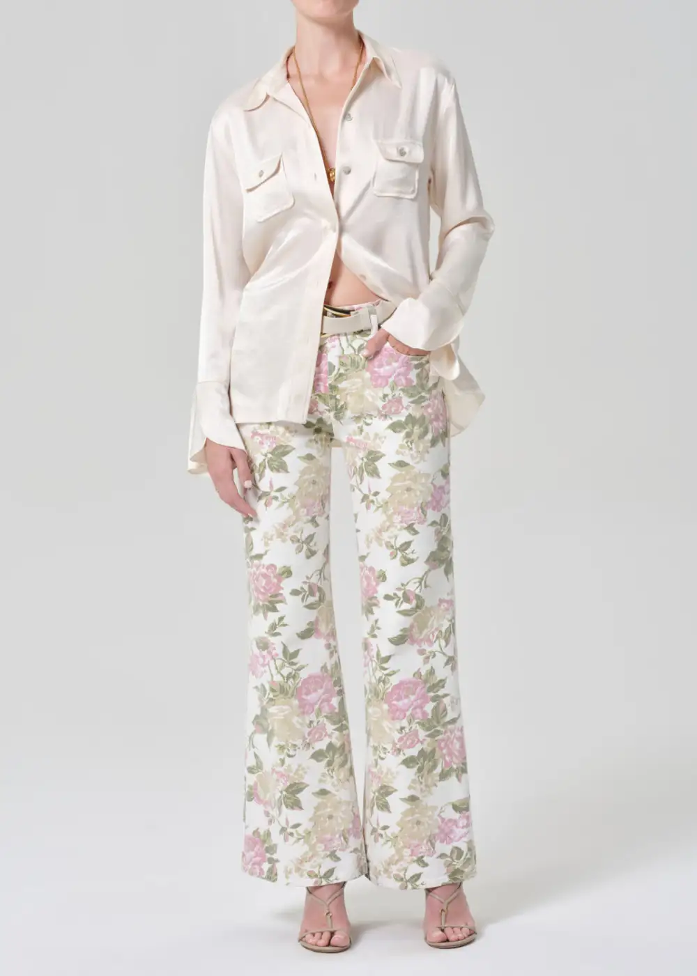 Flare Leg High Rise Straight Leg Jeans