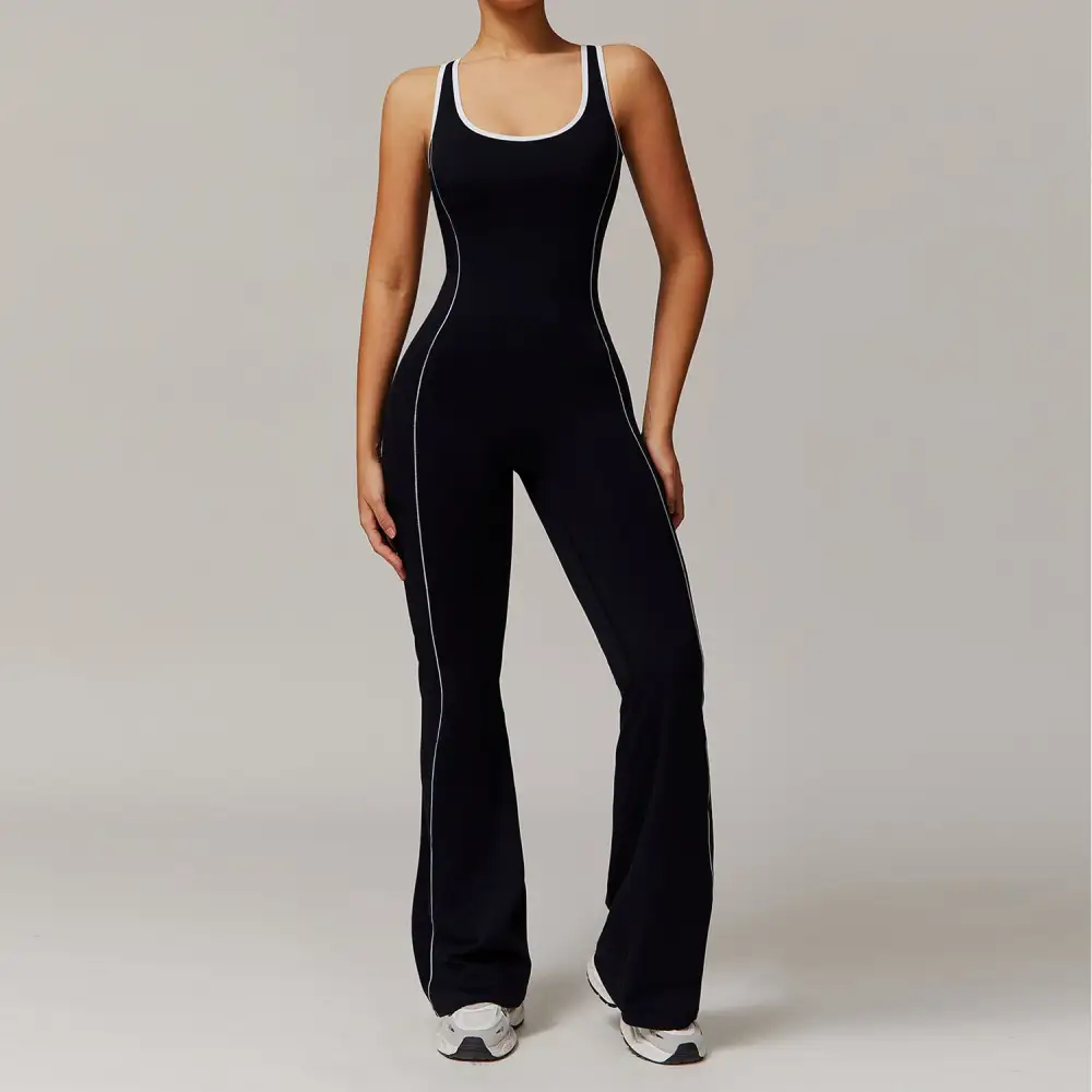 Open Back Flare Yoga Jumpsuit