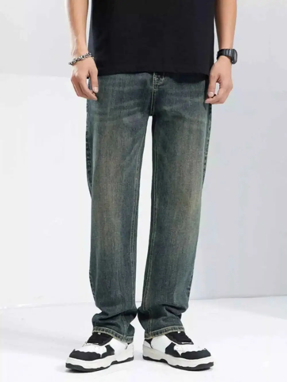 Classic Washed Wide Leg Jeans