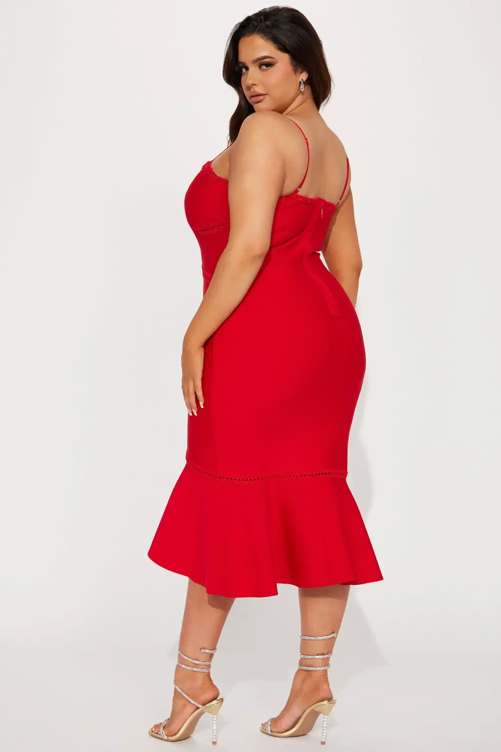 Sensual Bandage Midi Dress - Red