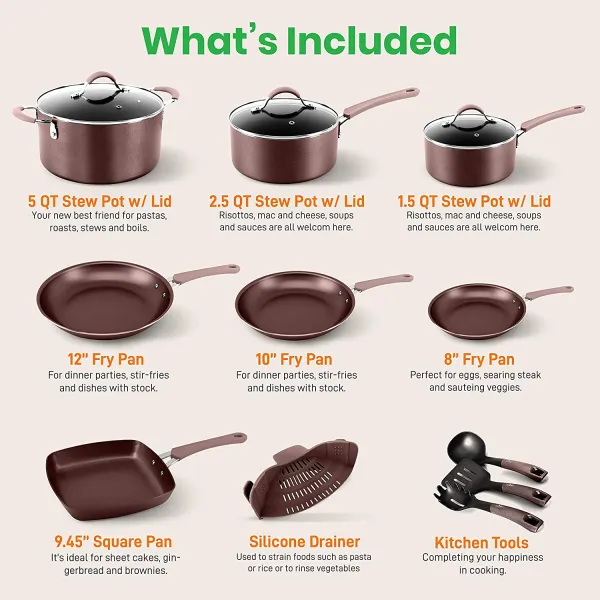 (Store Closing Sale) 20-Piece Nonstick Cookware