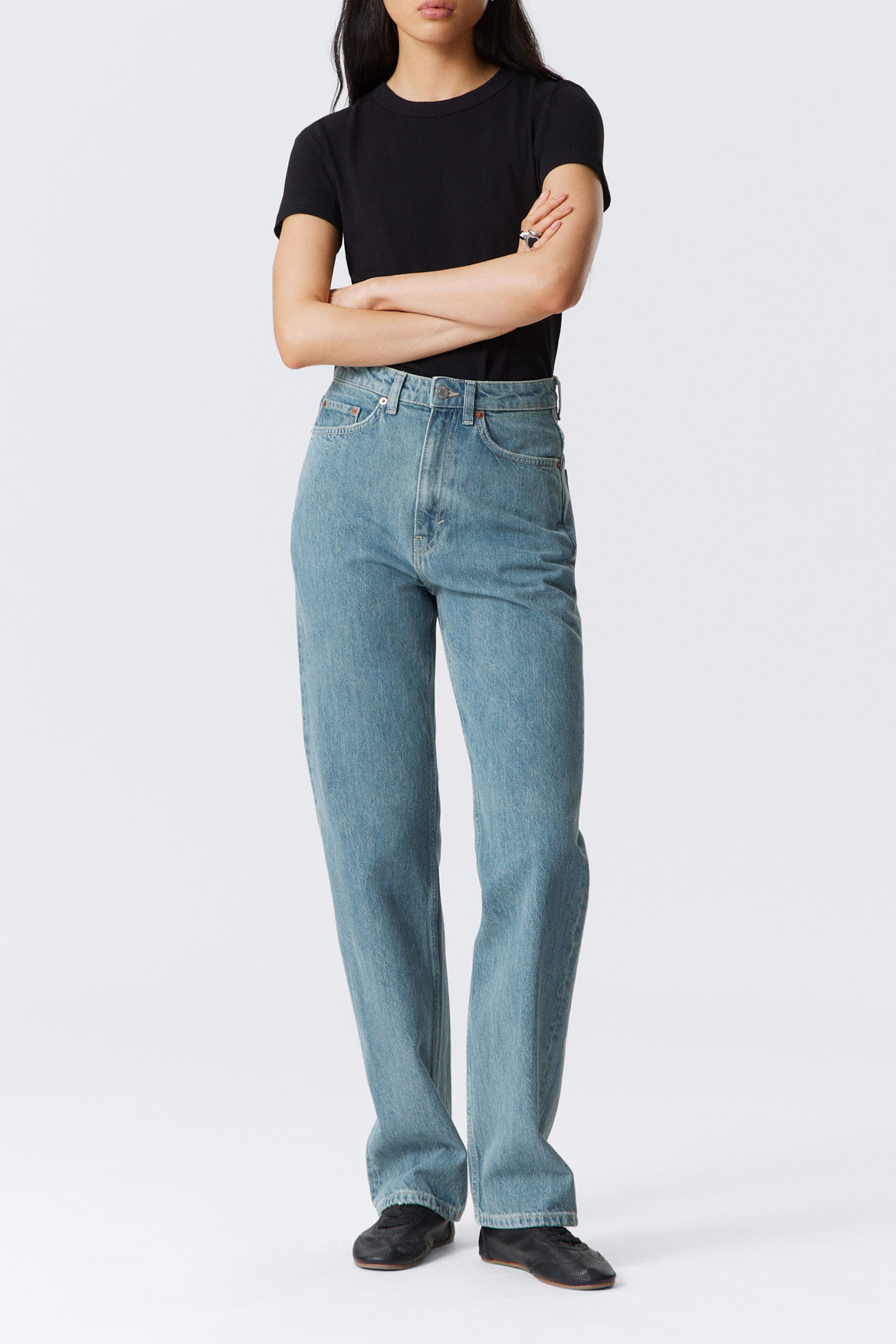 High Rise Jeans With Pockets