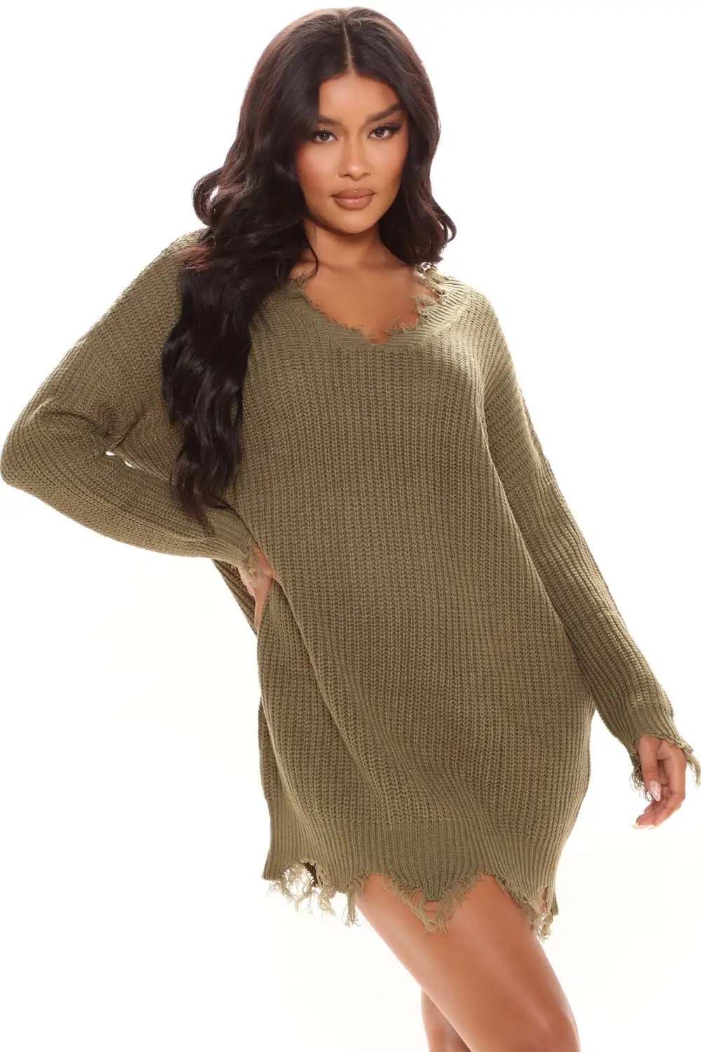 Sarabeth Sweater Mini Dress - Olive