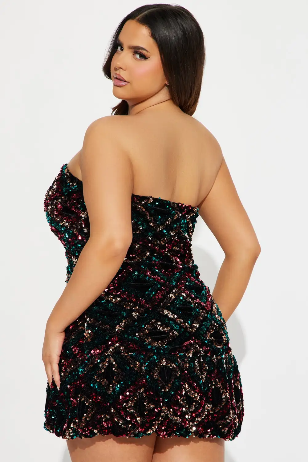 Cleo Sequin Mini Dress - Teal/combo
