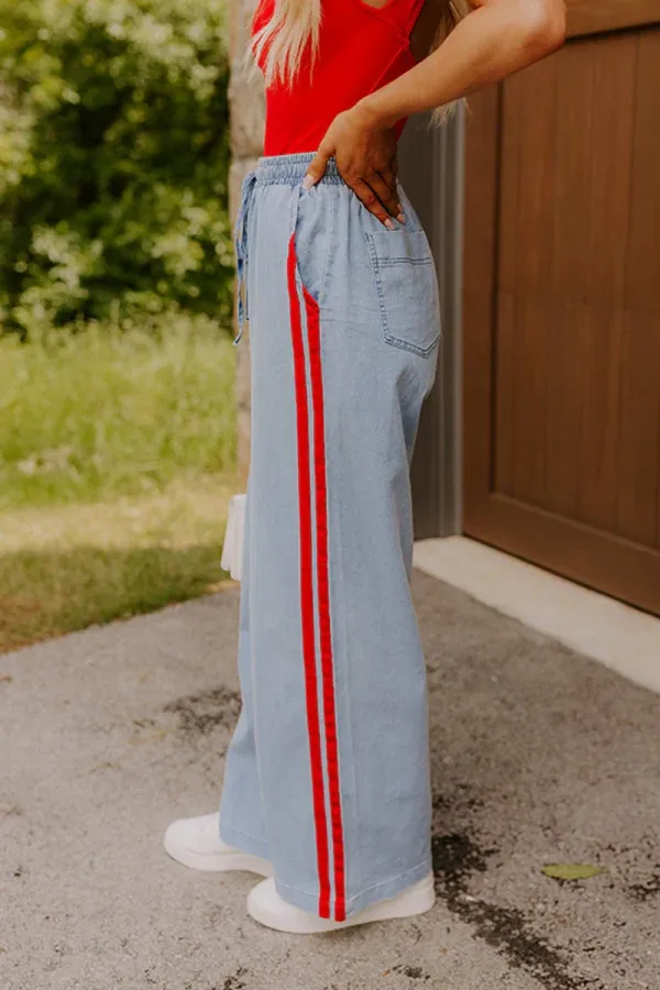 Playful Casual Anti-Wrinkle Elastic Waist Trousers