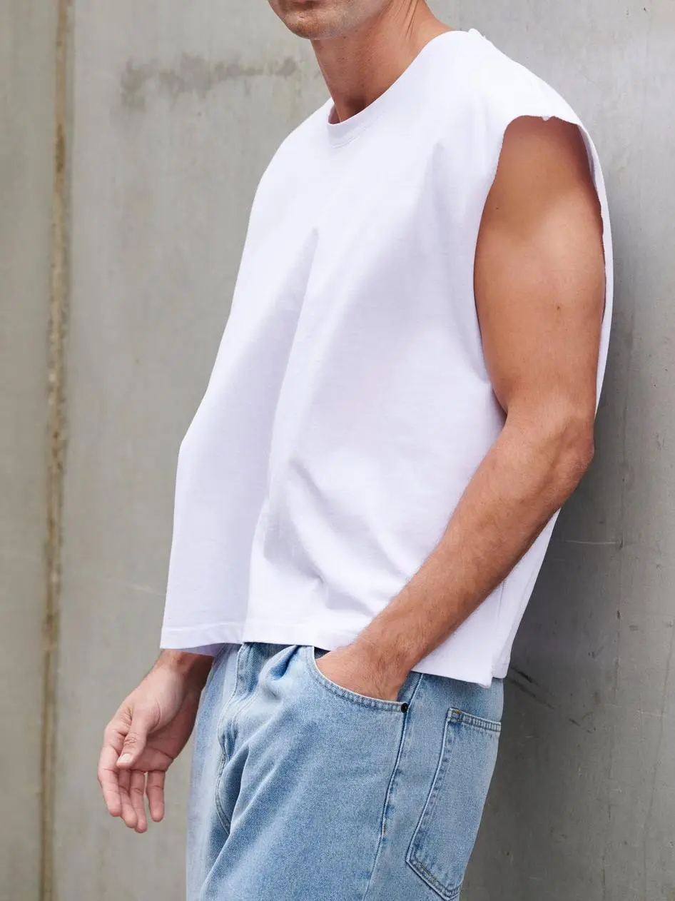 Simple And Soft Versatile White Vest