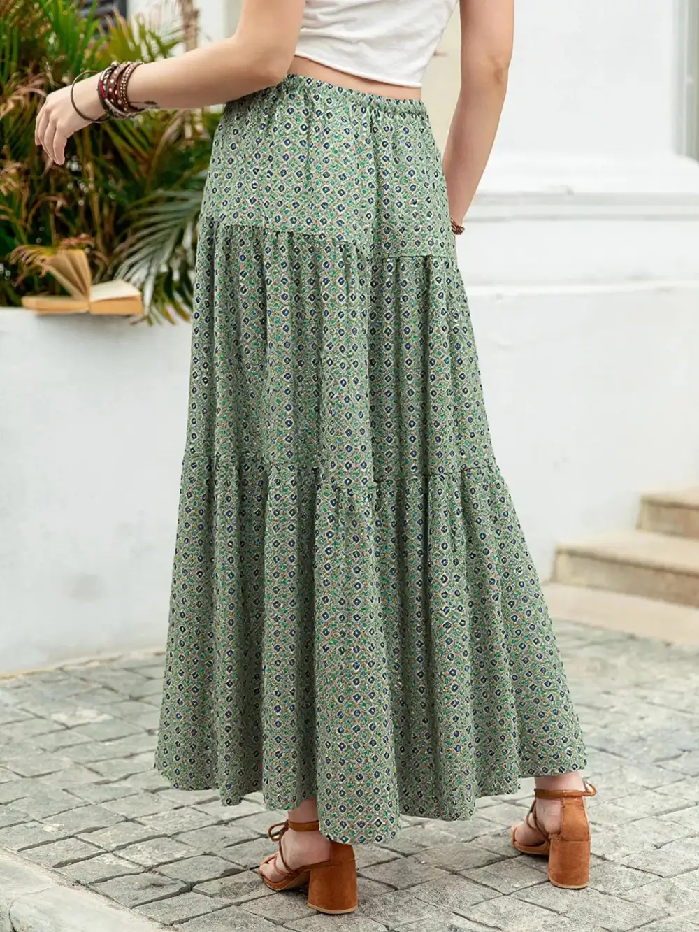 Tiered Boho Maxi Skirt