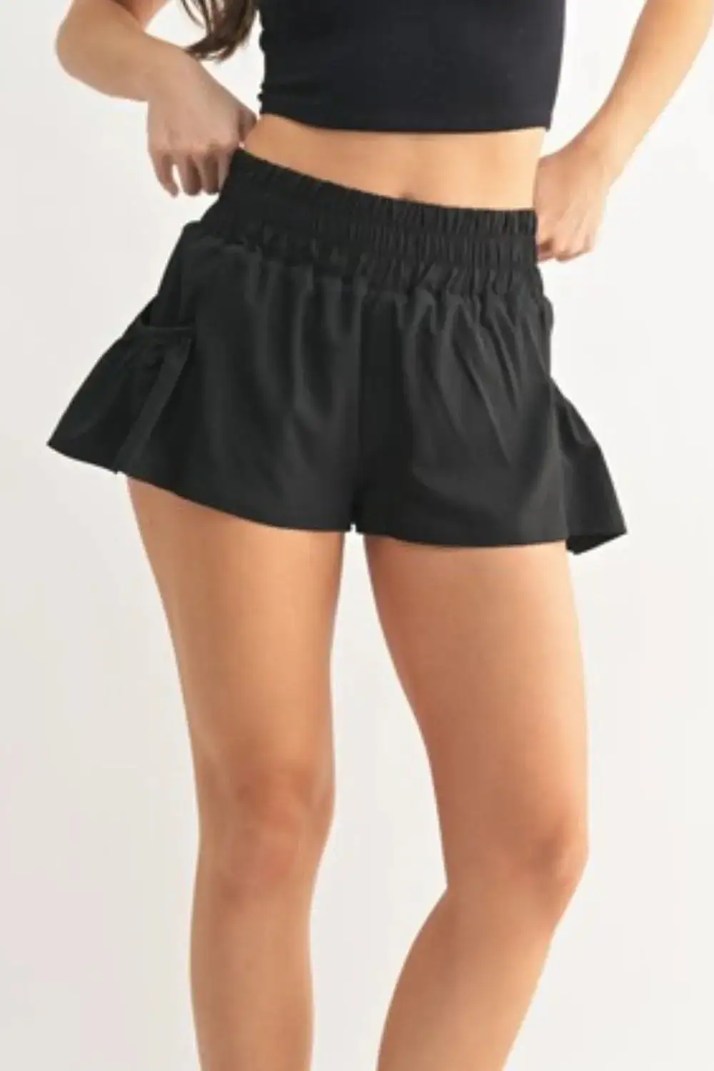 Smocked High Waist Shorts