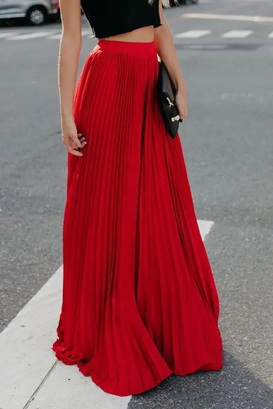 Pleated Maxi Casual So Skirt