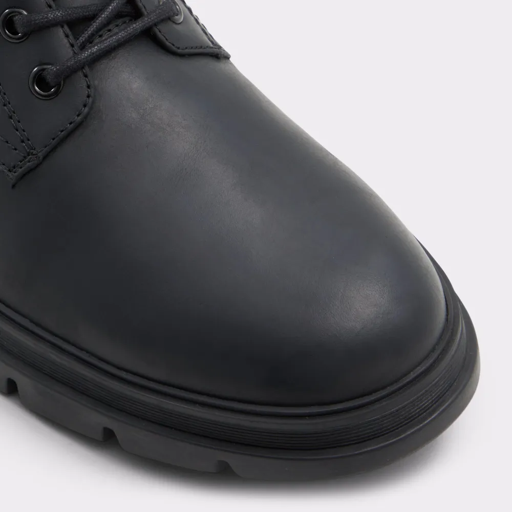 Open Black High Top Flat Lace-Up Men's Boots