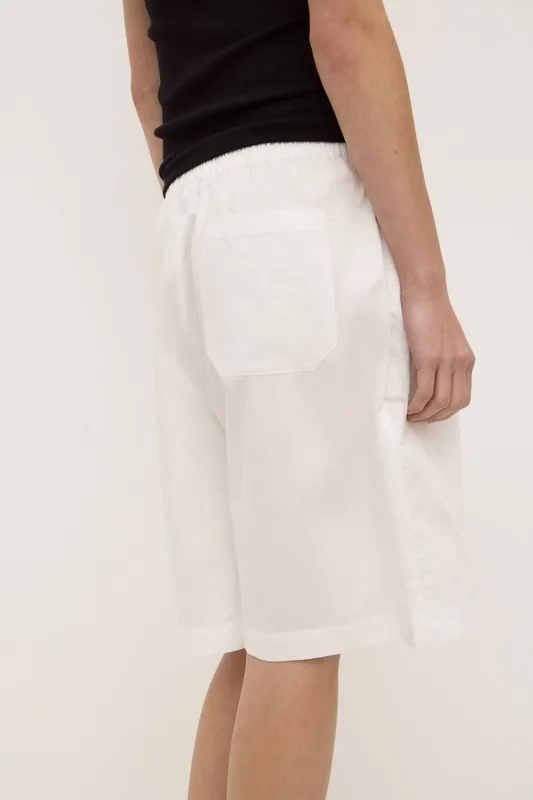 White Longline Poplin Short