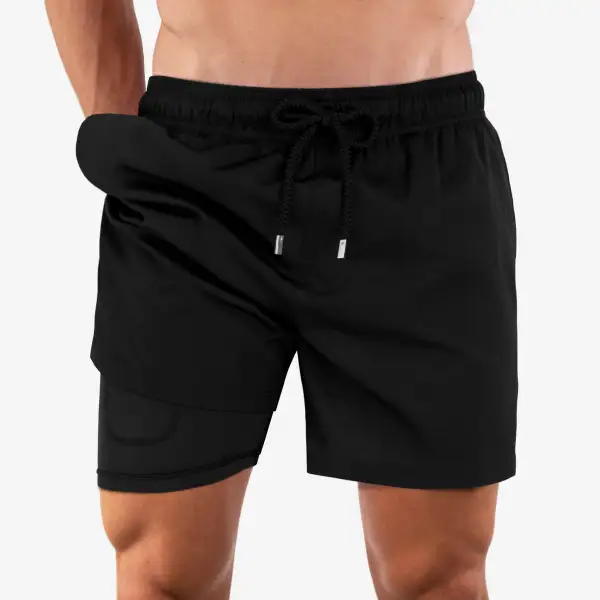 Black Mid-Length Hybrid Short