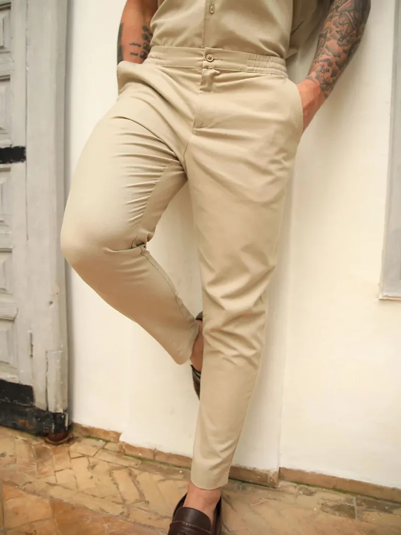 Men's Khaki Stretch Twill Pants