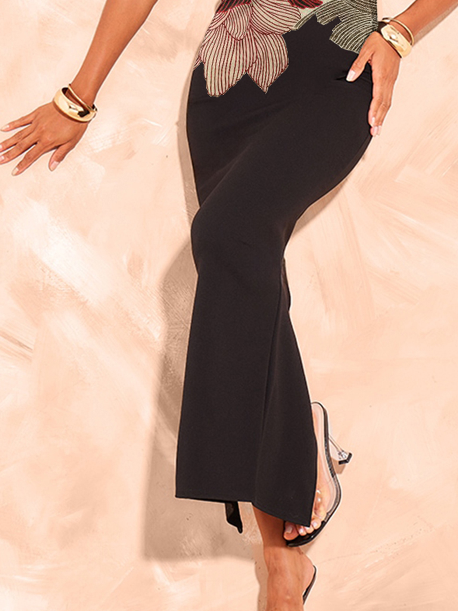 Black One Shoulder Fitted Maxi Dress