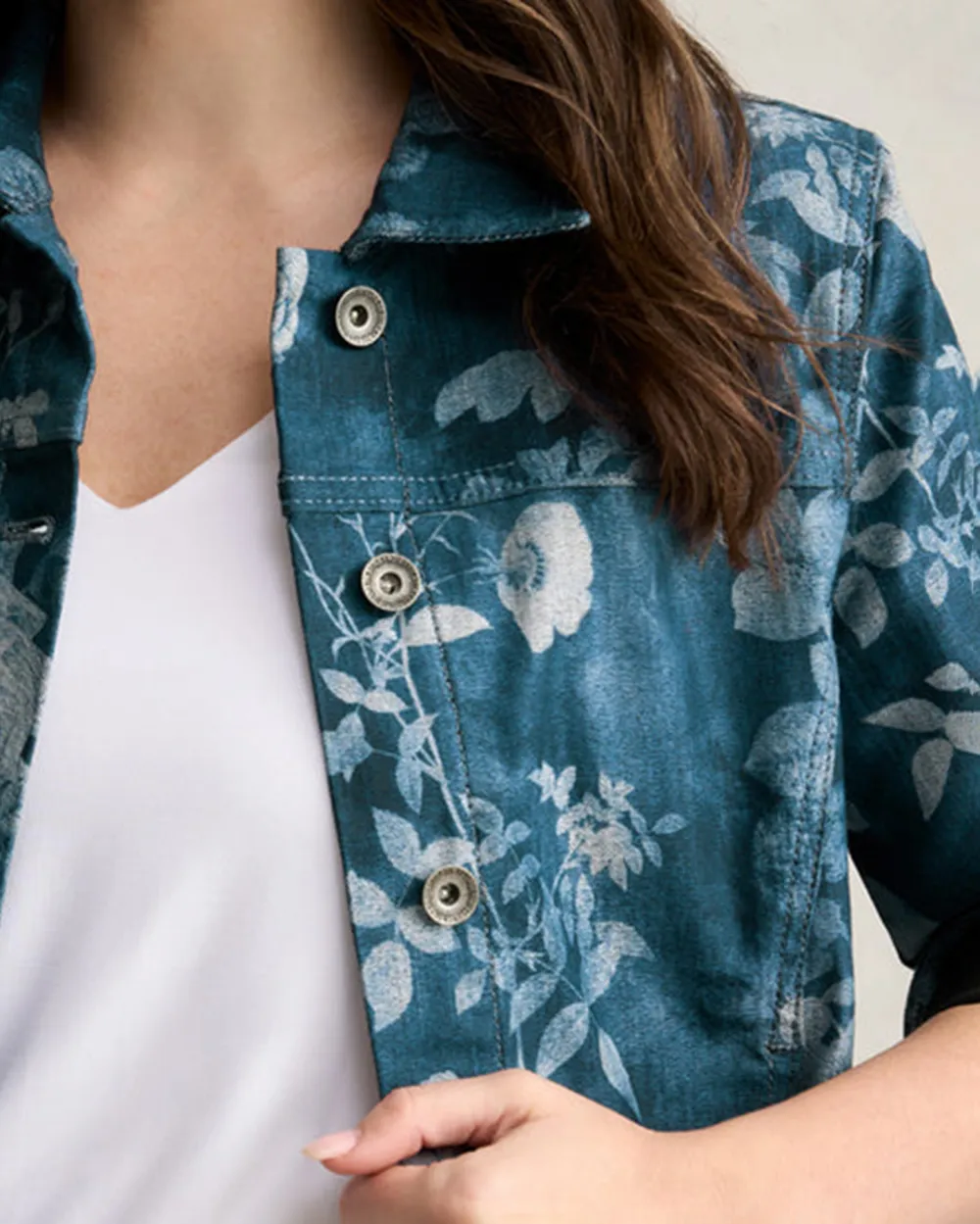 Floral Print Denim Jacket