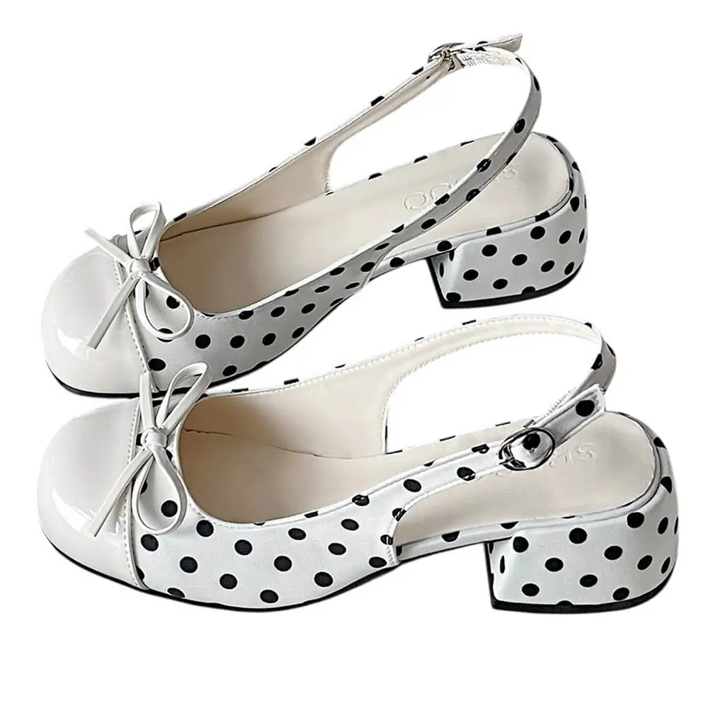 Princess Mood Polka Dot Slingback Sandals